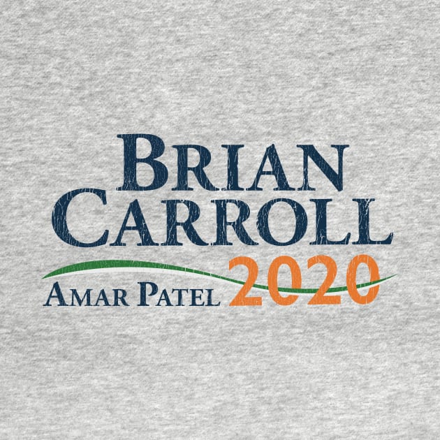 Brian Carroll Amar Patel 2020 Campaign Logo Vintage Distressed by ASP